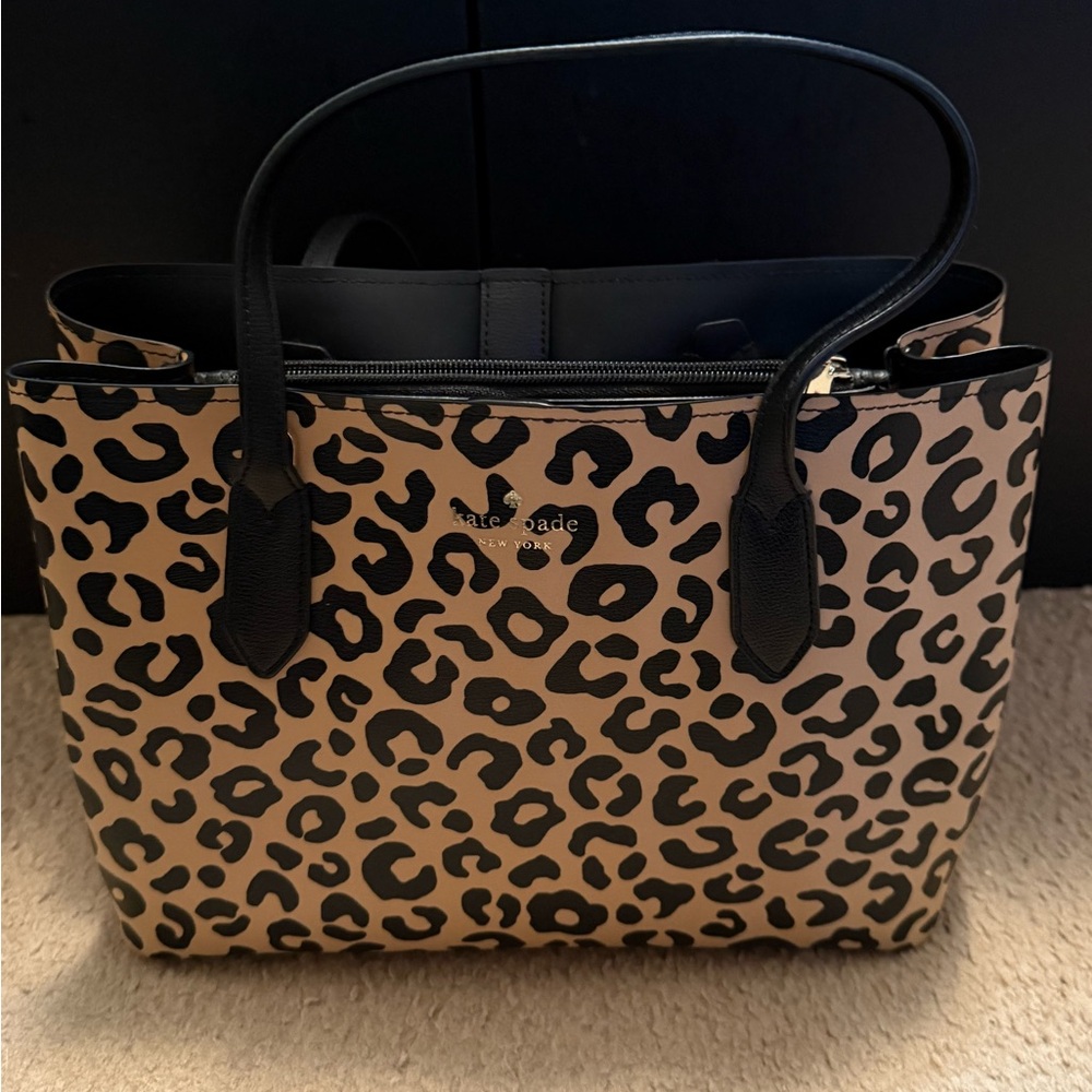 Kate Spade Tan and Black Leopard Print Tote